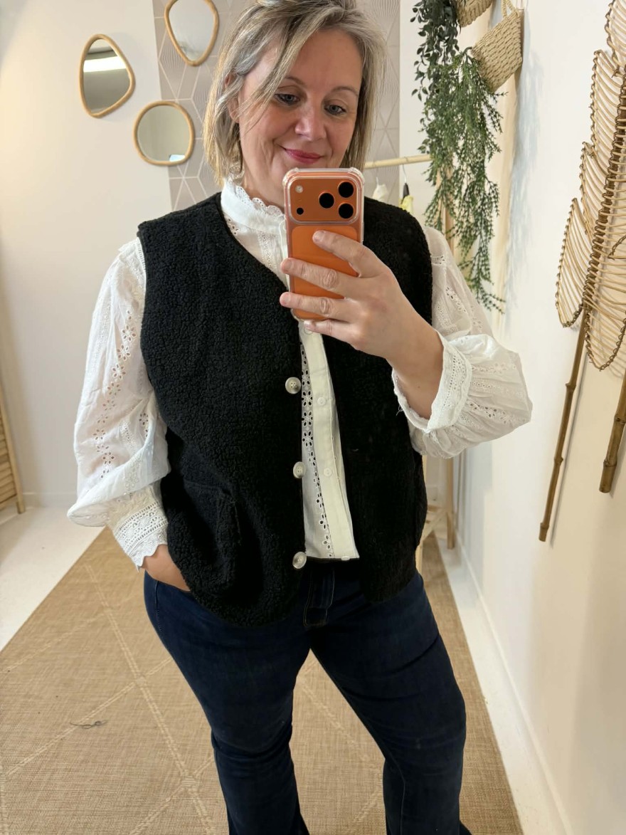 Gilet sans manches texturé élégant et structuré | Marina & Paloma