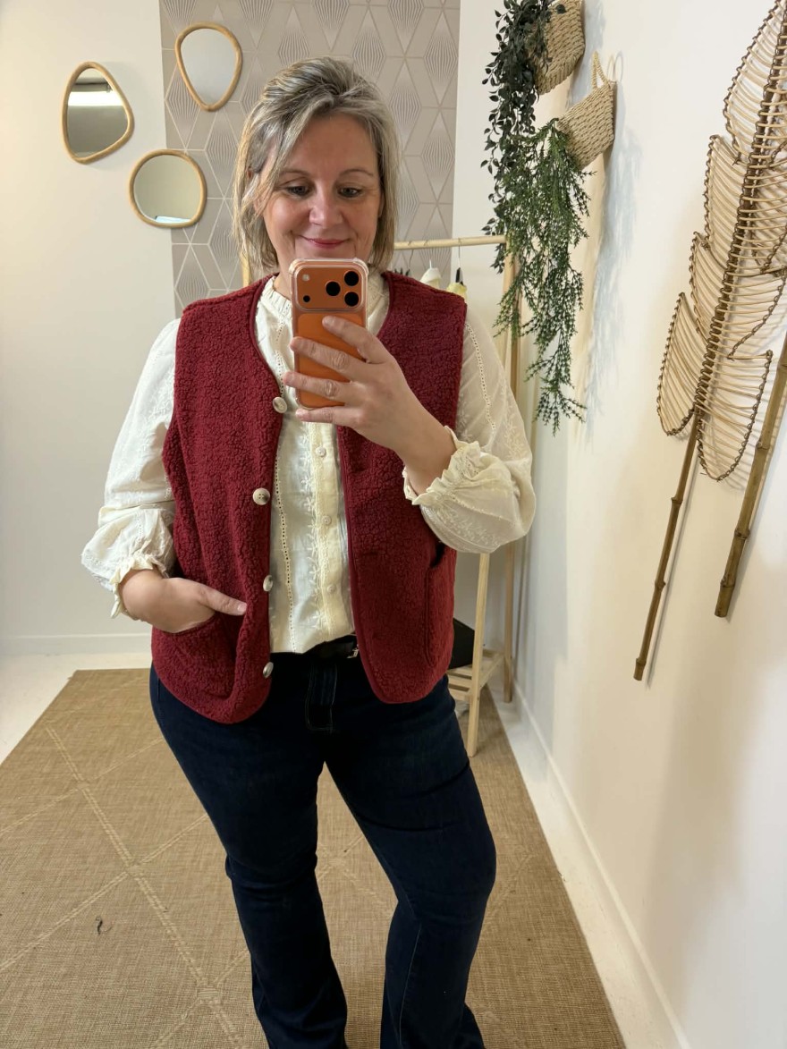 Gilet sans manches effet moutonné chaud et tendance | Marina & Paloma