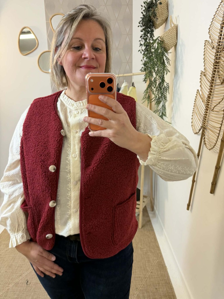 Gilet sans manches effet moutonné chaud et tendance | Marina & Paloma