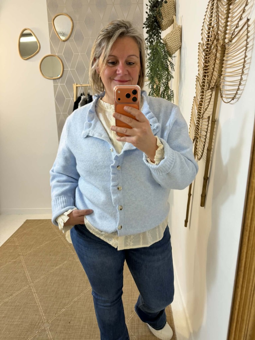 Gilet In April 86 Bleu Ciel Curvy | Marina & Paloma