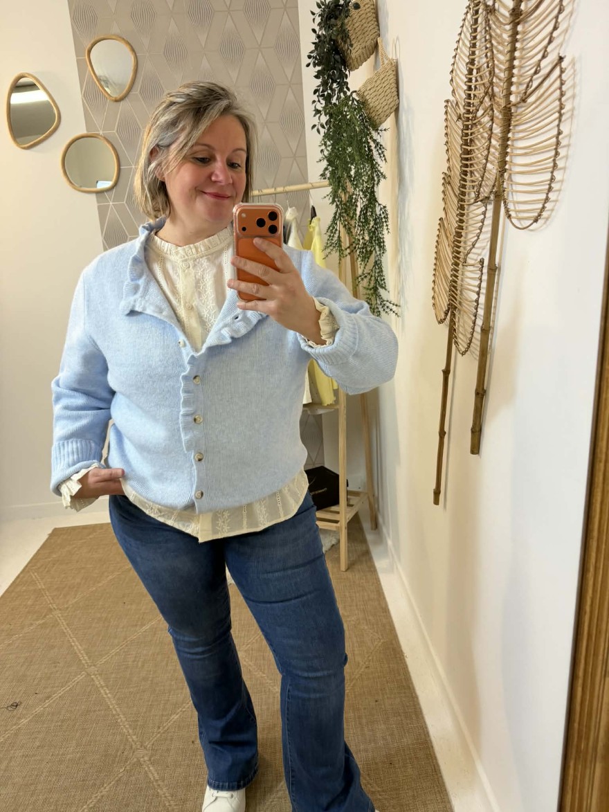 Gilet In April 86 Bleu Ciel Curvy | Marina & Paloma