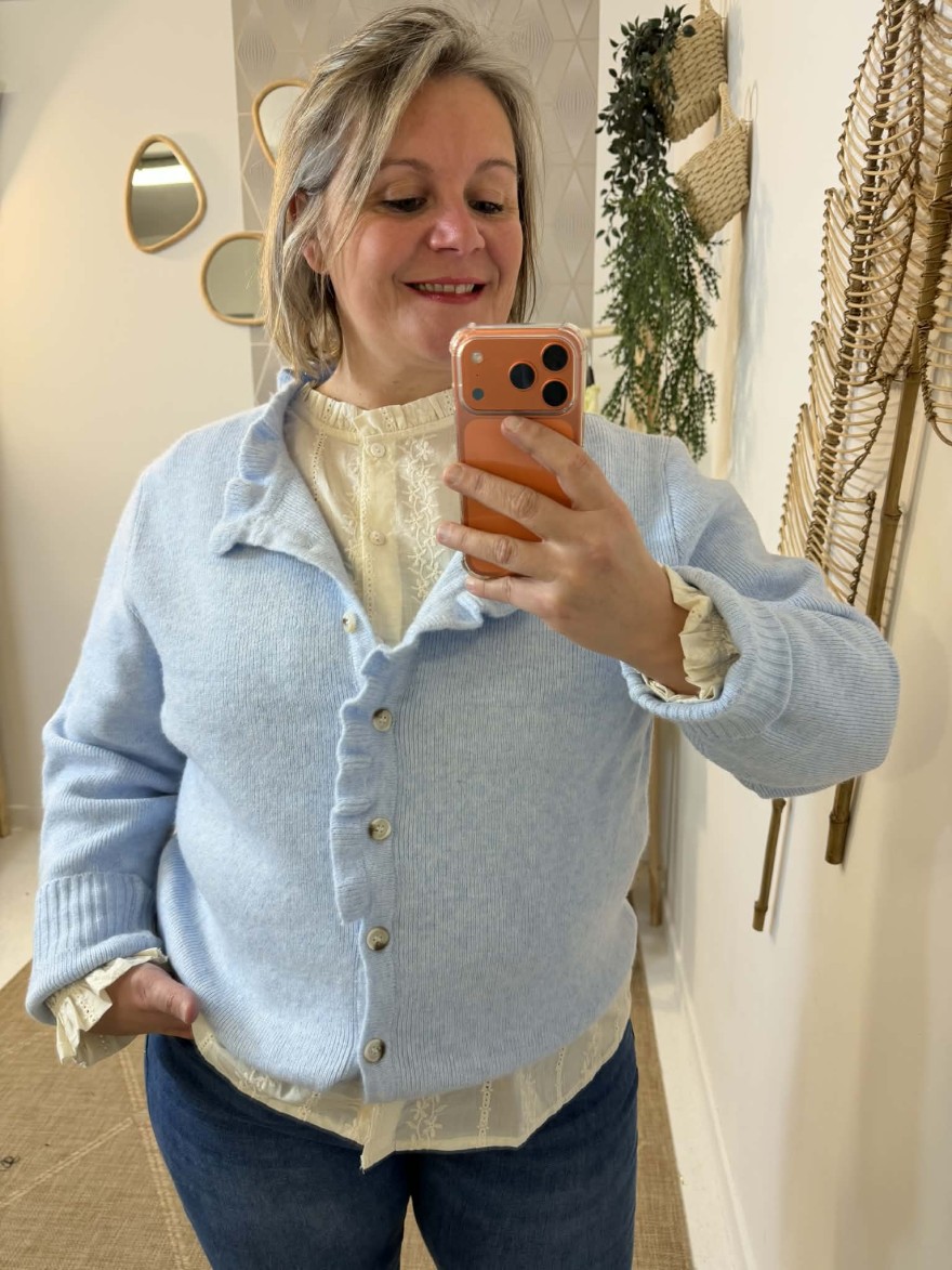 Gilet In April 86 Bleu Ciel Curvy | Marina & Paloma