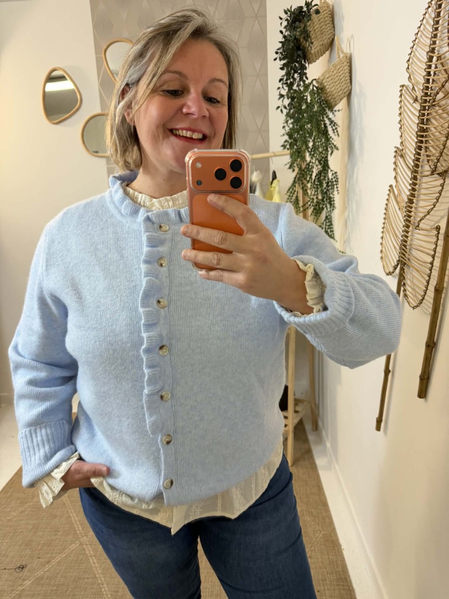 Gilet In April 86 Bleu Ciel Curvy | Marina & Paloma