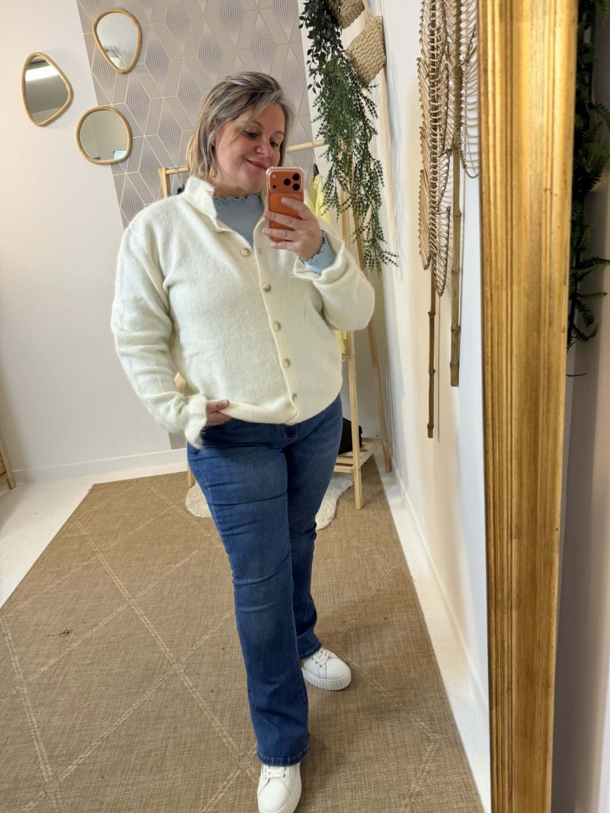 Gilet  beige In April 86 curvy grande taille | Marina & Paloma