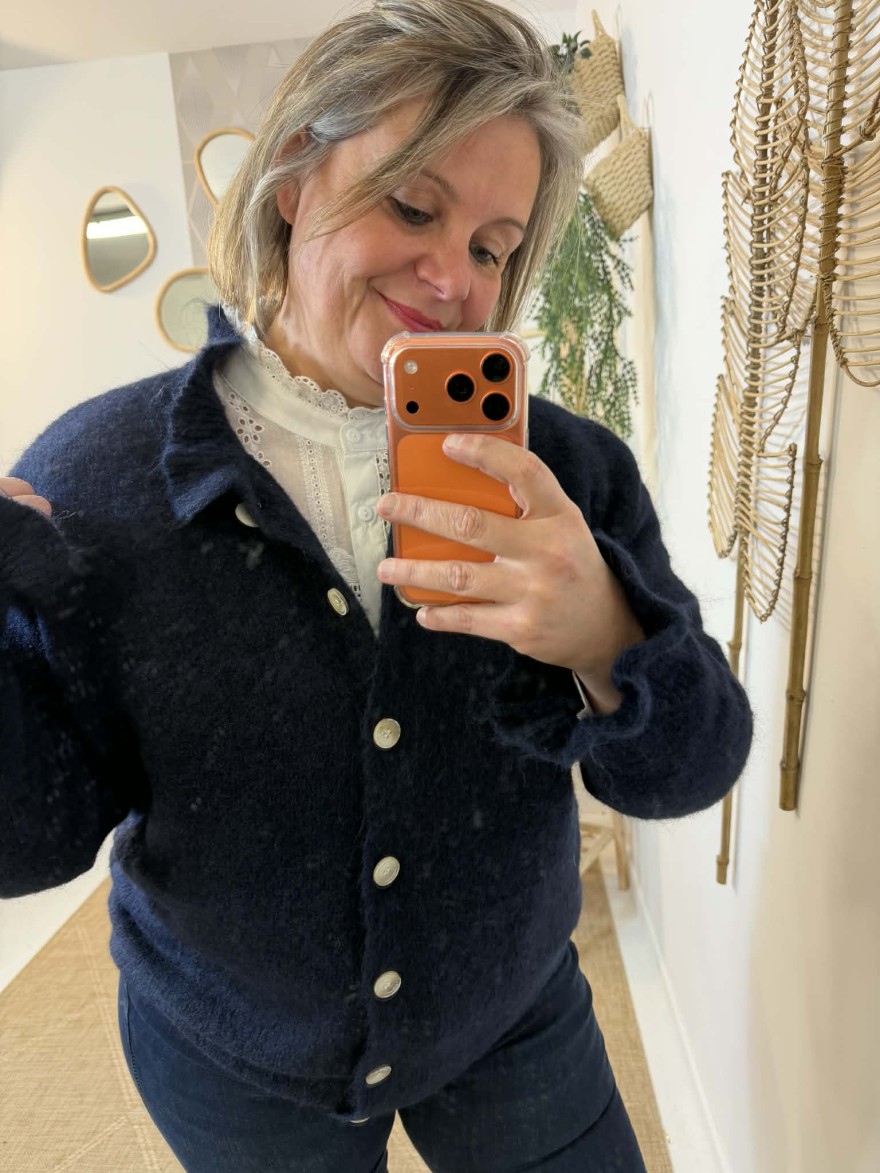 Gilet In April 86 Curvy Bleu Marine 44/46 | Marina & Paloma