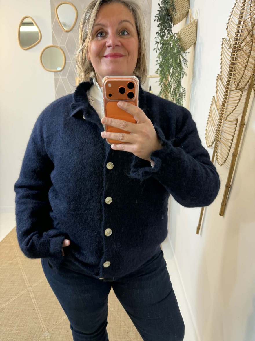 Gilet In April 86 Curvy Bleu Marine 44/46 | Marina & Paloma