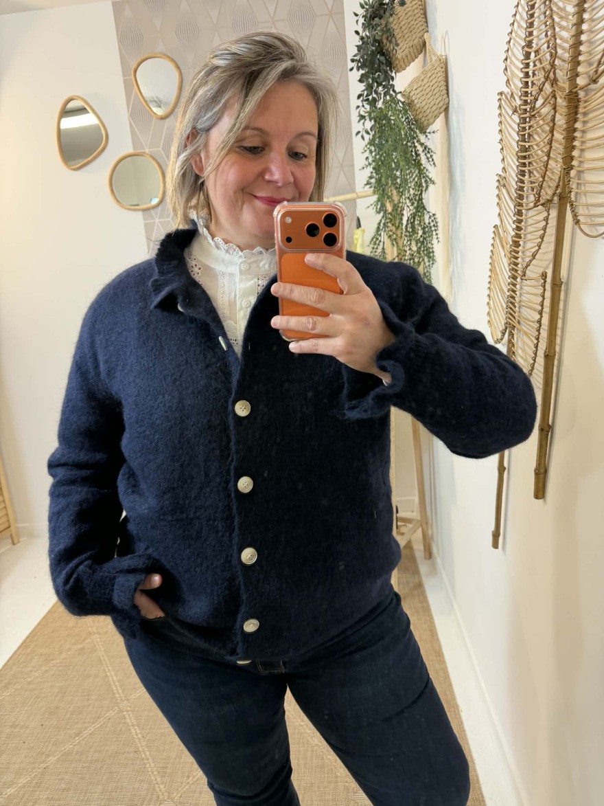 Gilet In April 86 Curvy Bleu Marine 44/46 | Marina & Paloma
