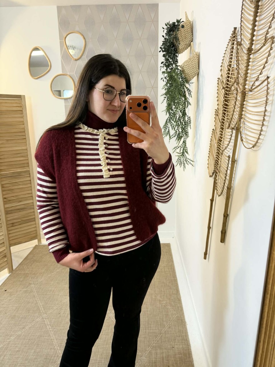 Marinière Henley bordeaux Mylee femme | Marina & Paloma
