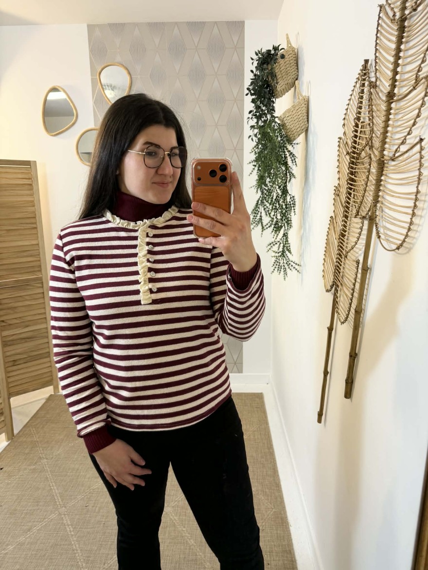 Marinière Henley bordeaux Mylee femme | Marina & Paloma