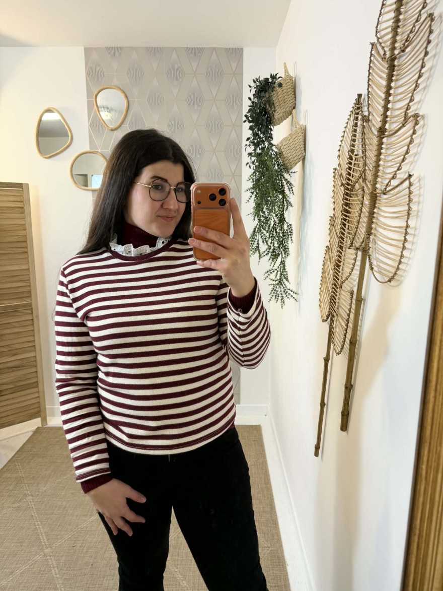 Marinière Col Broderie Bordeaux Mylee | Marina & Paloma