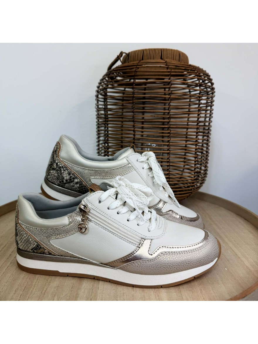Basket femme blanche chic et confortable avec zip | Marina & Paloma