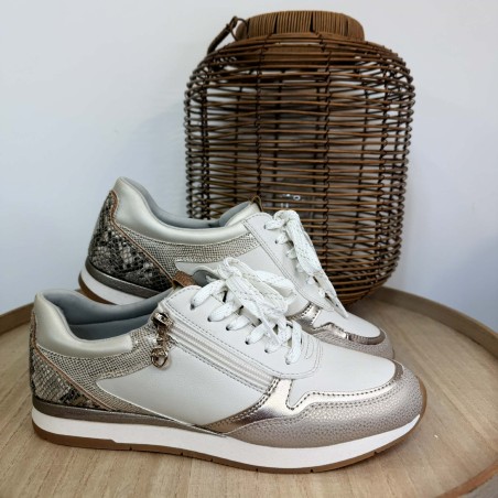 Basket femme blanche chic et confortable avec zip | Marina & Paloma