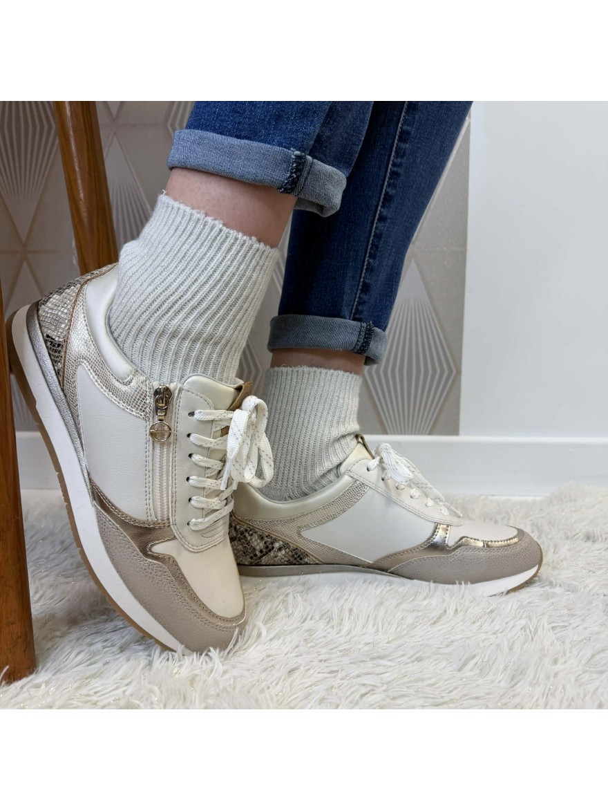 Basket femme blanche chic et confortable avec zip | Marina & Paloma