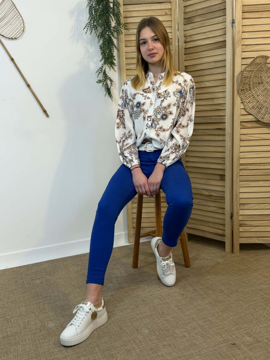 Jean slim bleu Nina Carter Denim taille haute | Marina & Paloma