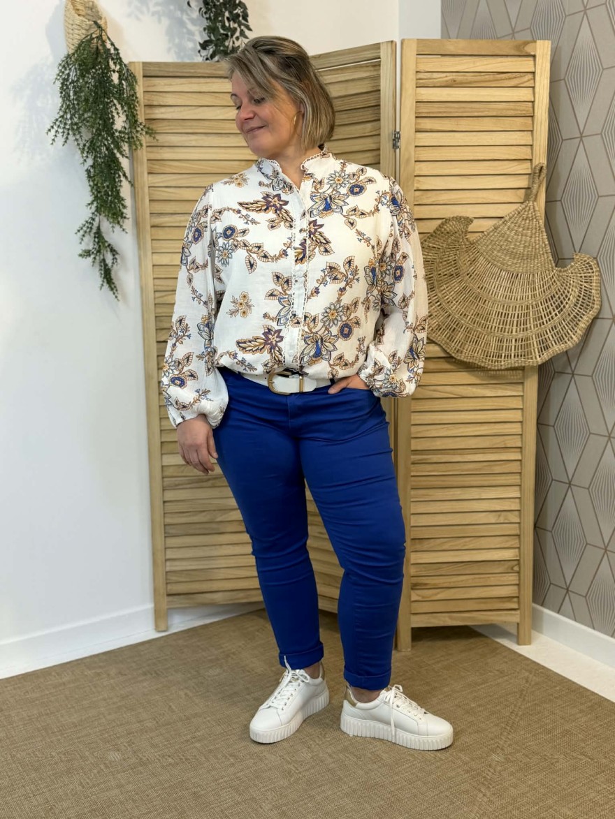 Jean slim bleu Nina Carter Denim taille haute | Marina & Paloma