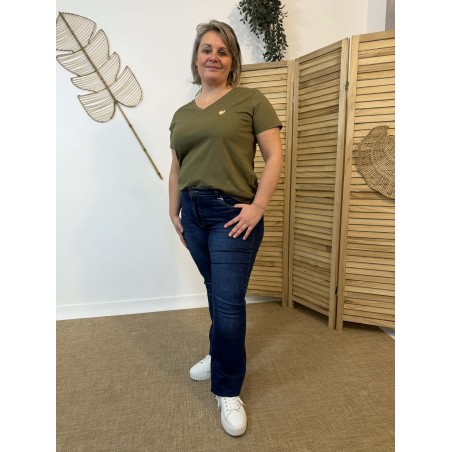Jean Flare Norfy taille haute bleu denim | Marina & Paloma