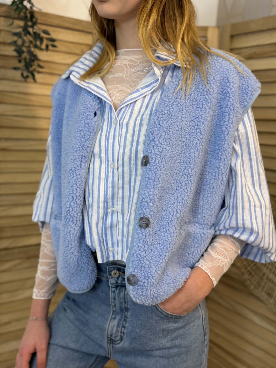 Chemise rayée bleu et blanc femme chic | Marina & Paloma
