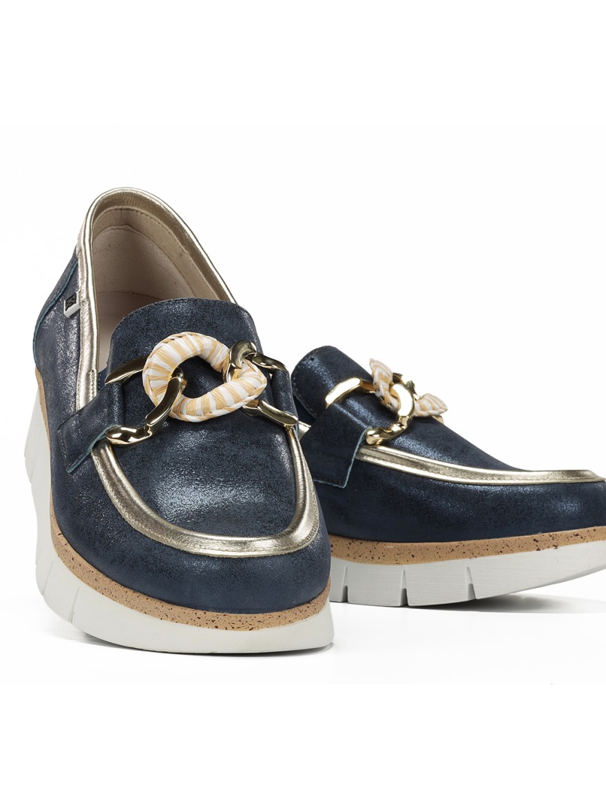 Mocassin Dorking D9691 Bleu en promo | Marina & Paloma