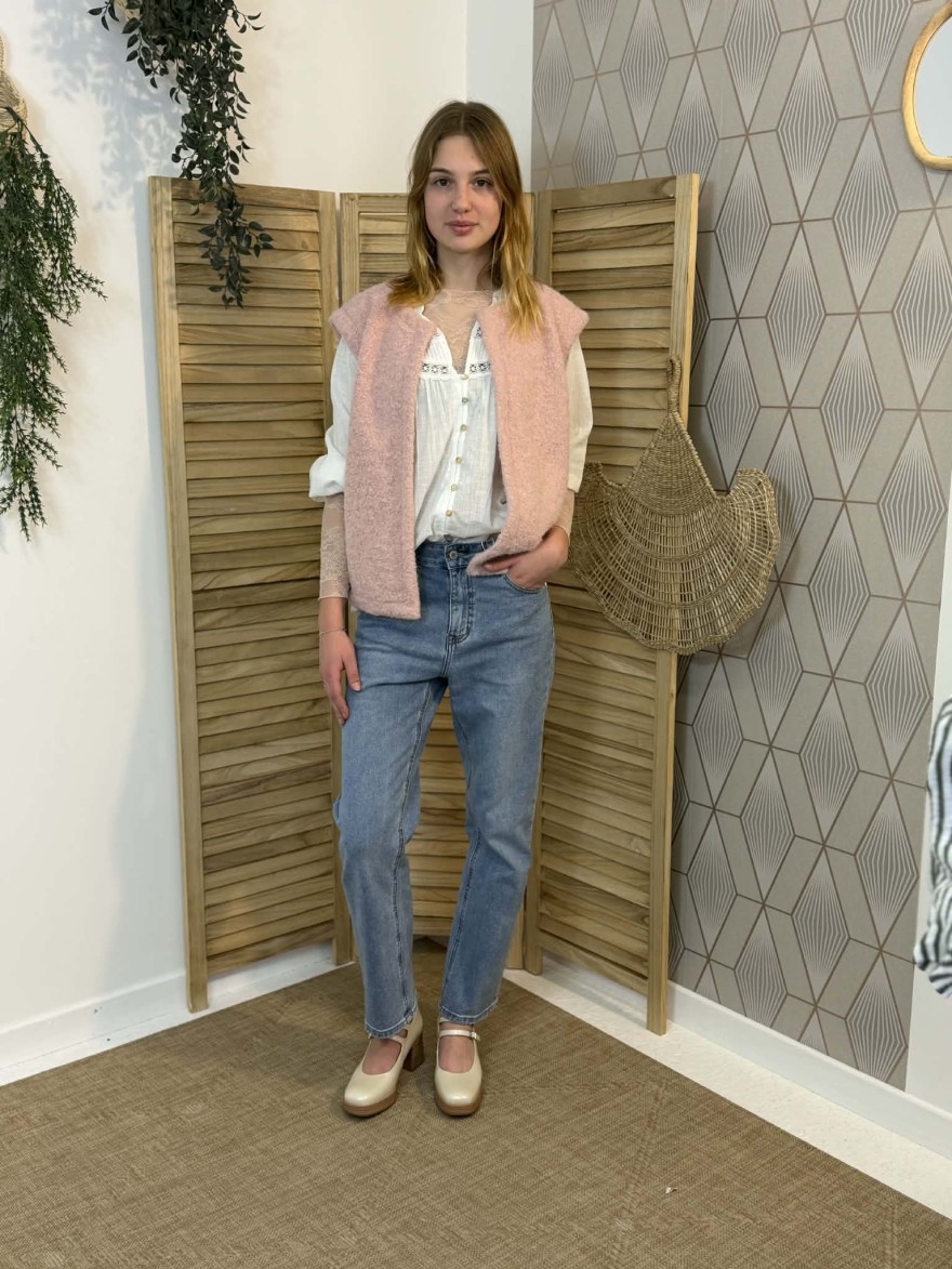 Gilet Sans Manche Kilky Rose Poudré | Marina & Paloma