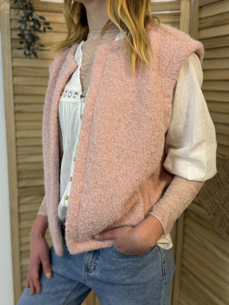 Gilet Sans Manche Kilky Rose Poudré | Marina & Paloma