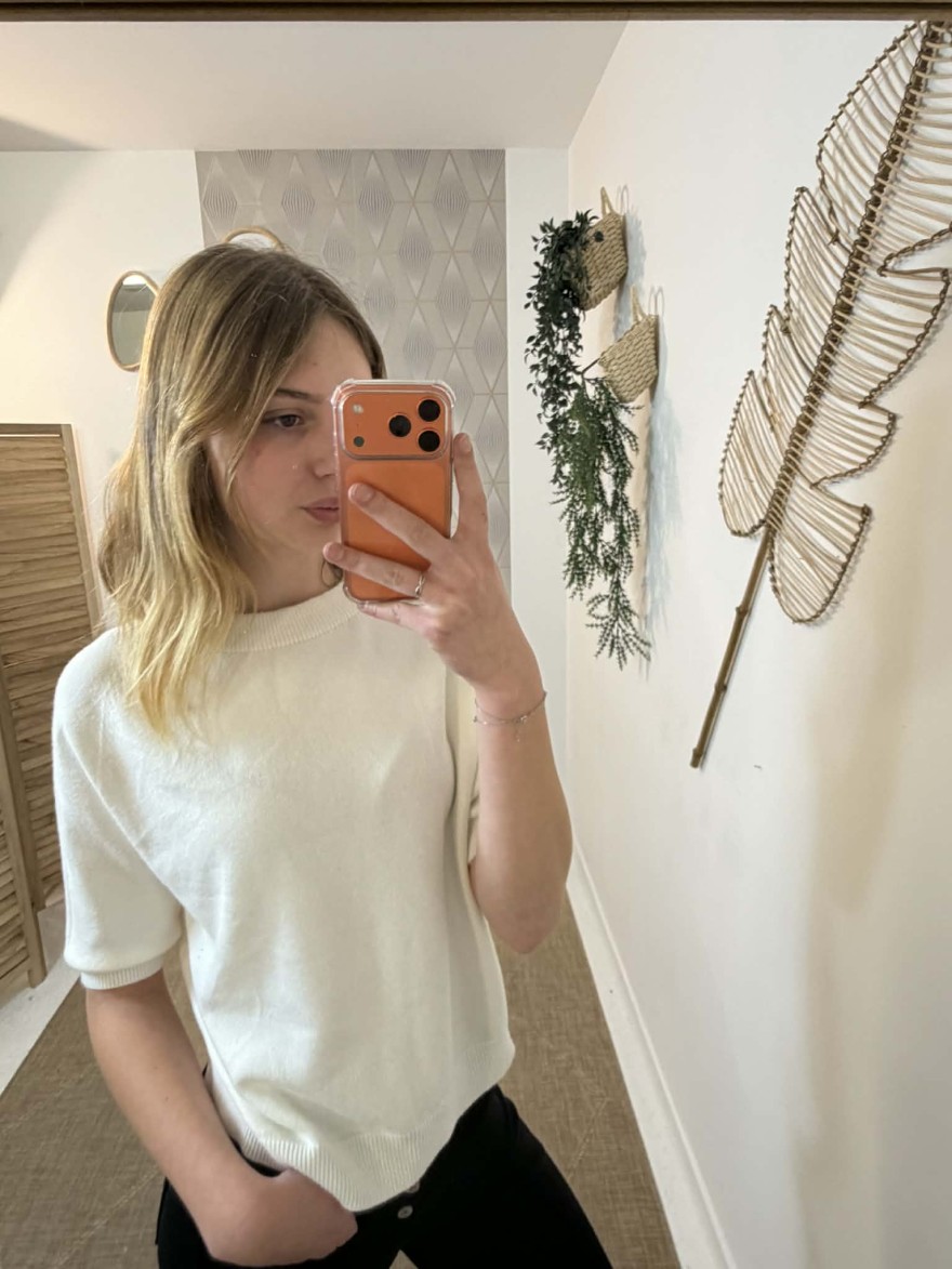 Pull Manches Courtes Mylee Écru | Marina & Paloma