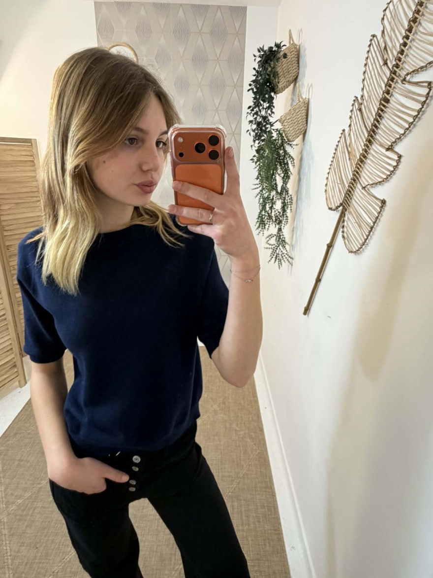 Pull Manches Courtes Mylee Bleu Marine | Marina & Paloma