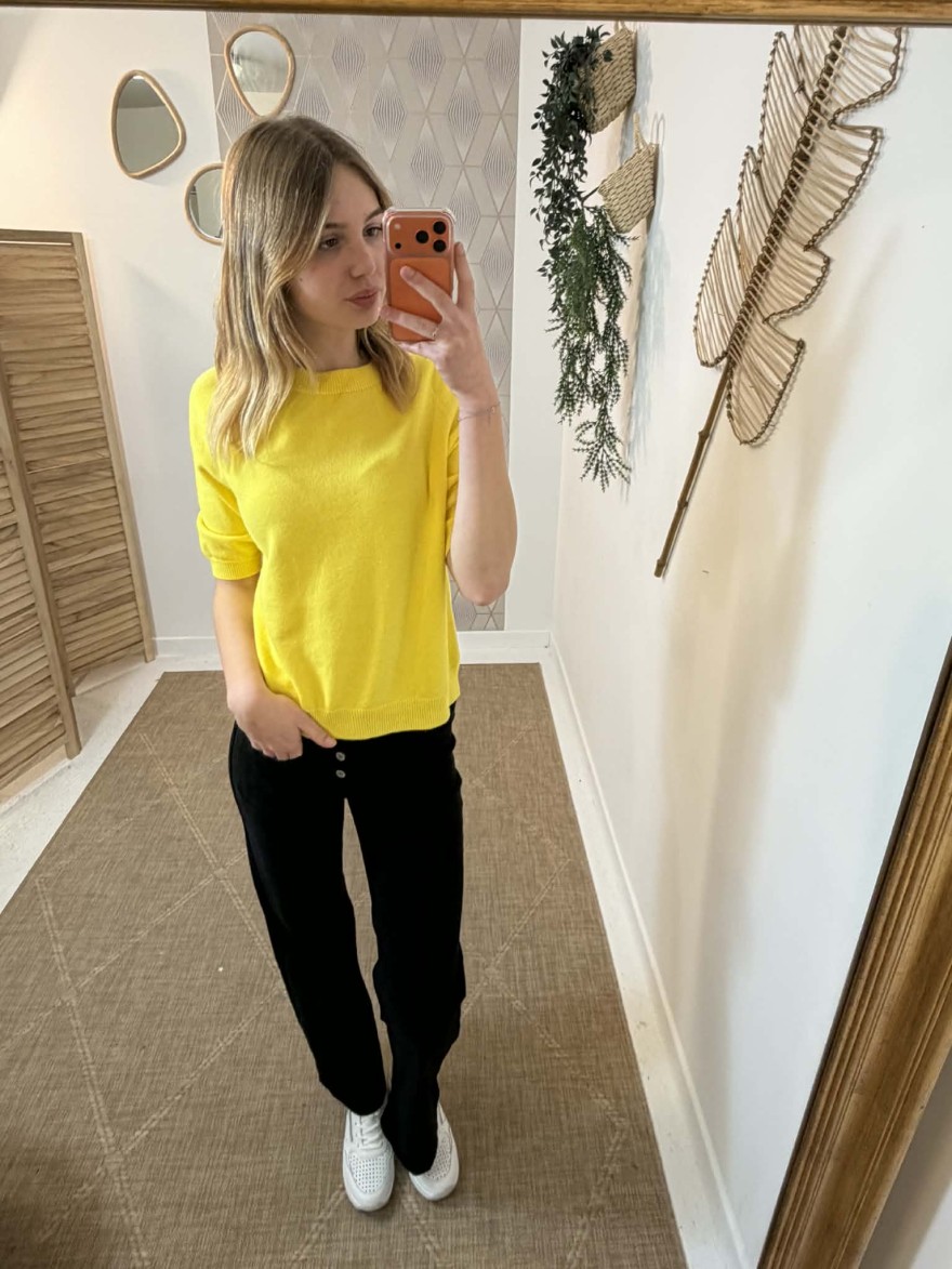 Pull Manches Courtes Mylee Jaune | Marina & Paloma