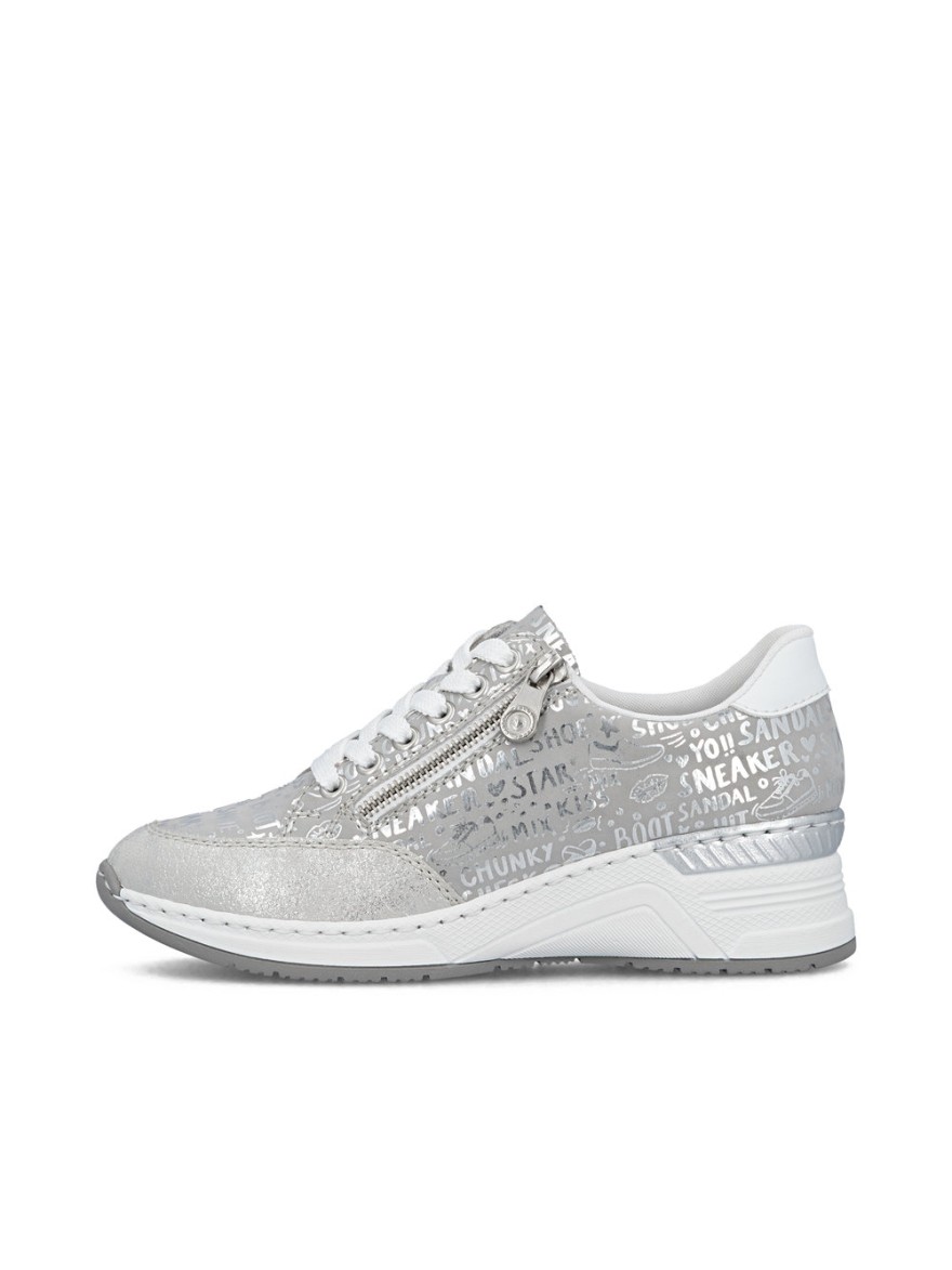 Basket Compensée Rieker N4316-90 Argent | Marina & Paloma