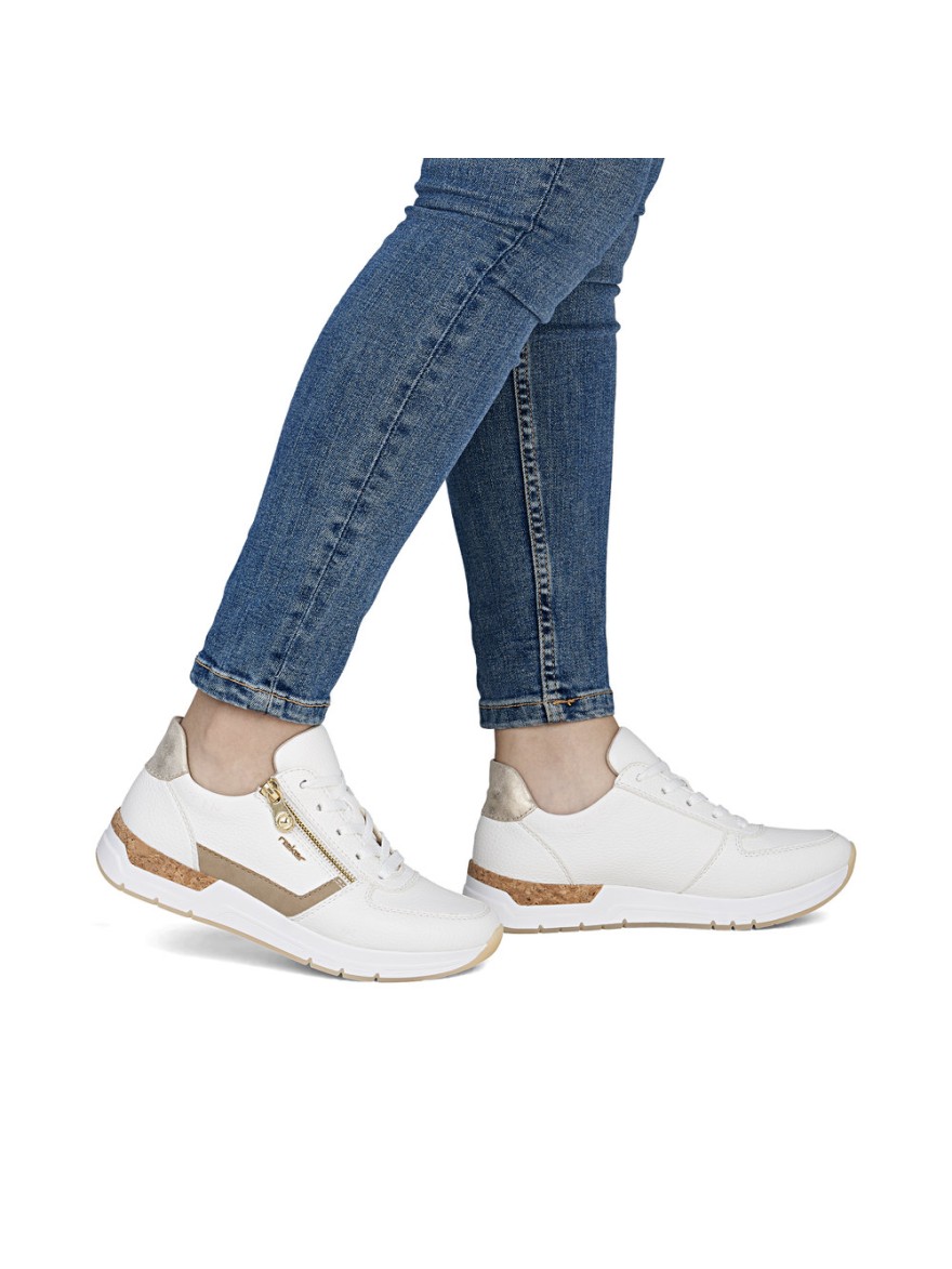 Basket Rieker 58902-80 blanche chic | Marina & Paloma