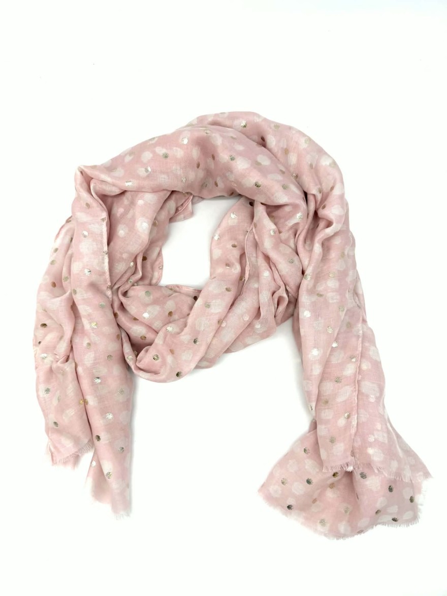 Foulard à Pois Rose Pâle – Léger et Élégant | Marina & Paloma