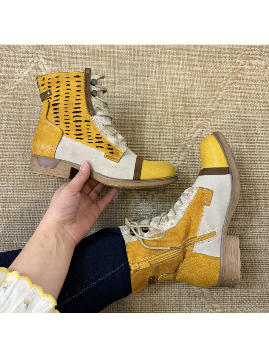Bottines Été à Lacets Jaune Lady Glory – Lumineuses | Marina & Paloma