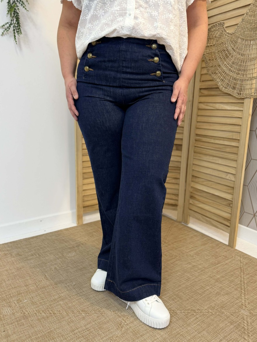 Jean Wide Grande Taille Oraije Bleu Denim | Marina & Paloma