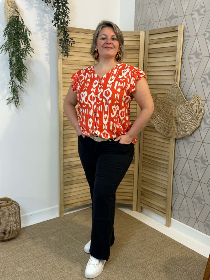 Jean Flare Marine Taille Haute Curvy | Marina & Paloma