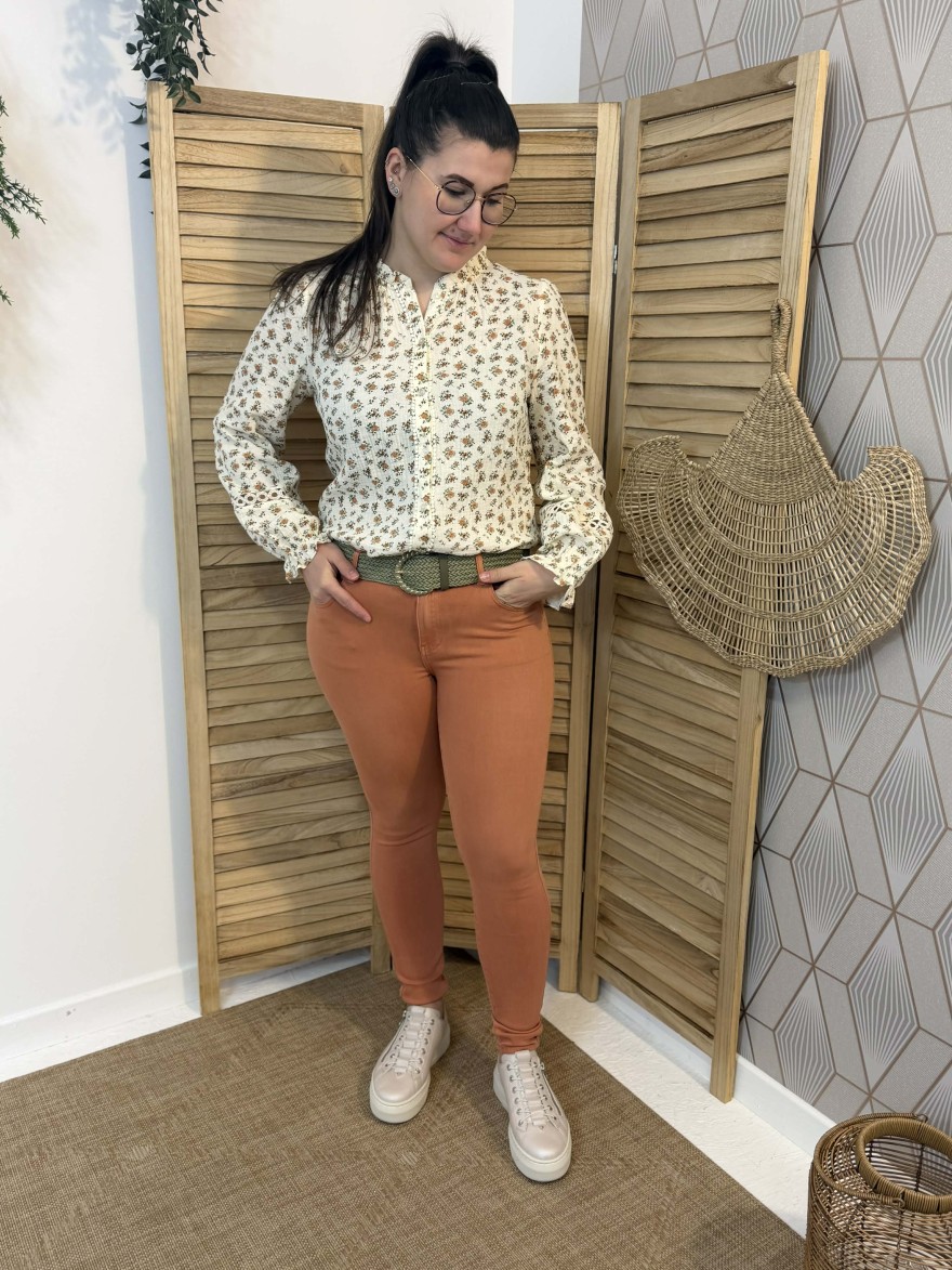 Jean Slim Taille Haute Toxik3 Terracotta | Marina & Paloma