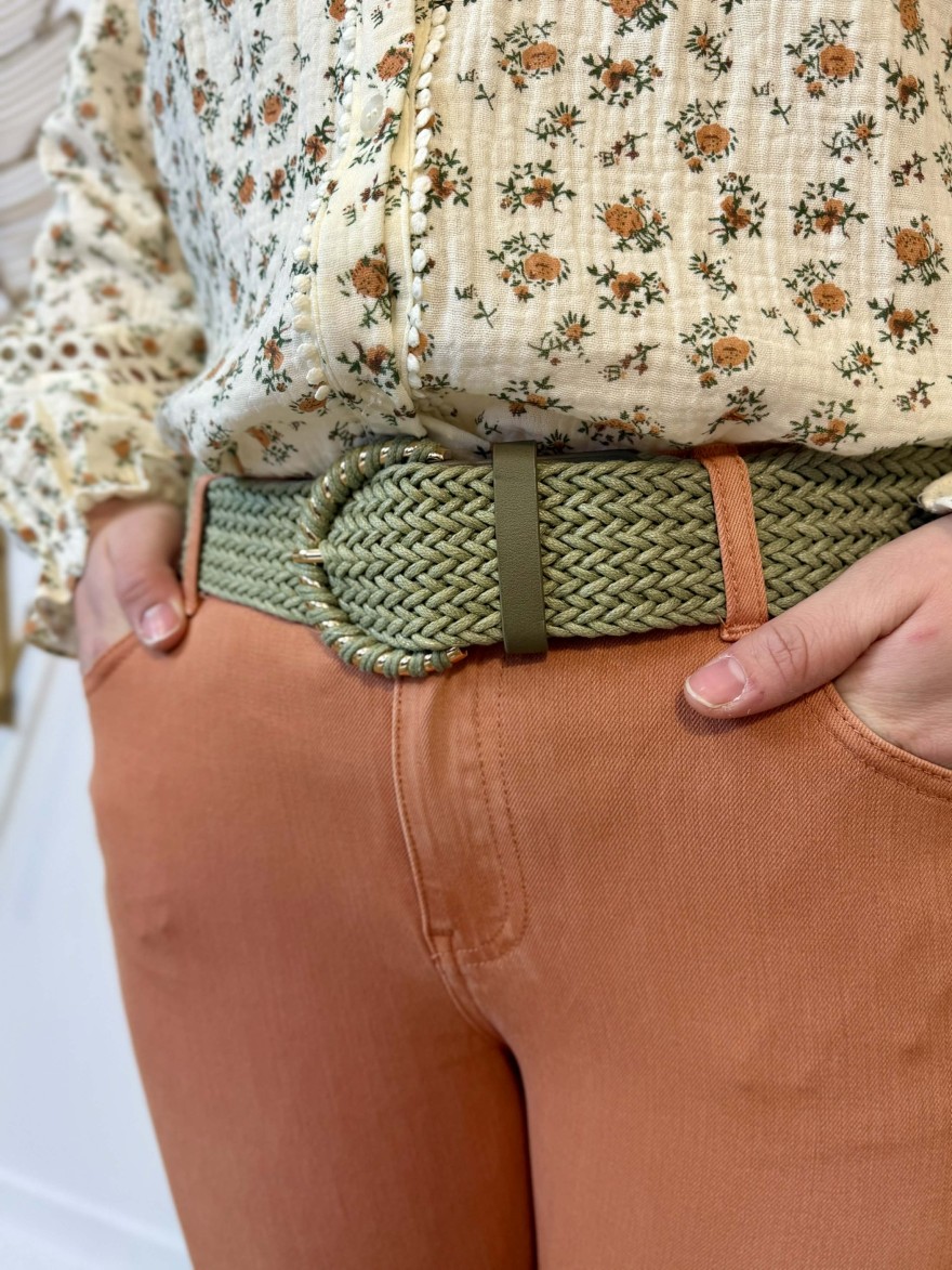 Ceinture Femme Tressée Kaki | Marina & Paloma
