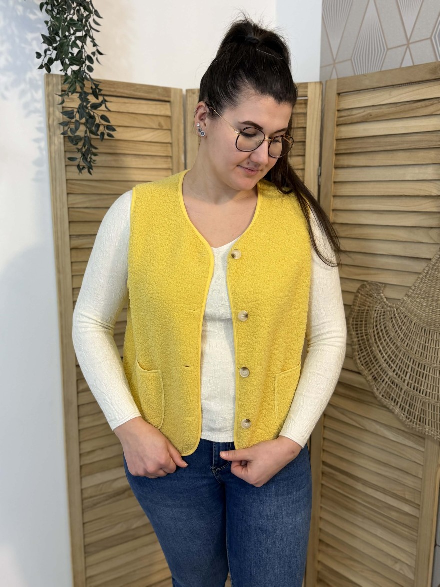 Gilet sans manche Maelle curvy jaune | Marina & Paloma