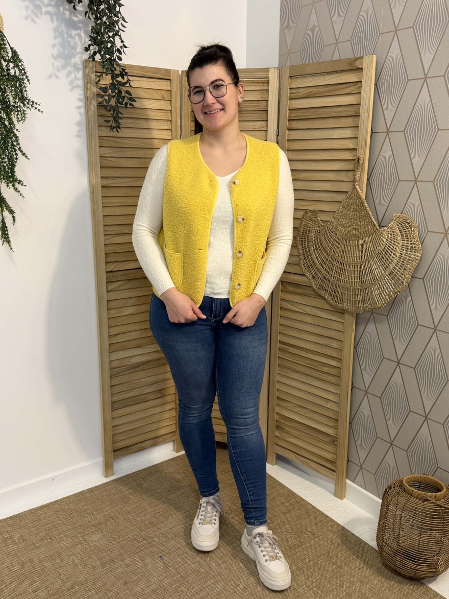 Gilet sans manche Maelle curvy jaune | Marina & Paloma