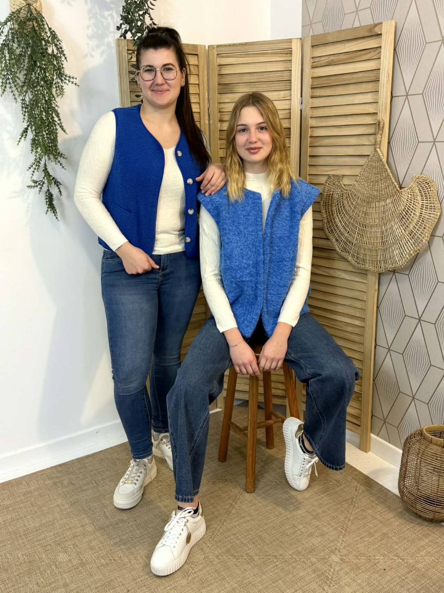 Gilet sans manche Kilky bleu| Marina & Paloma