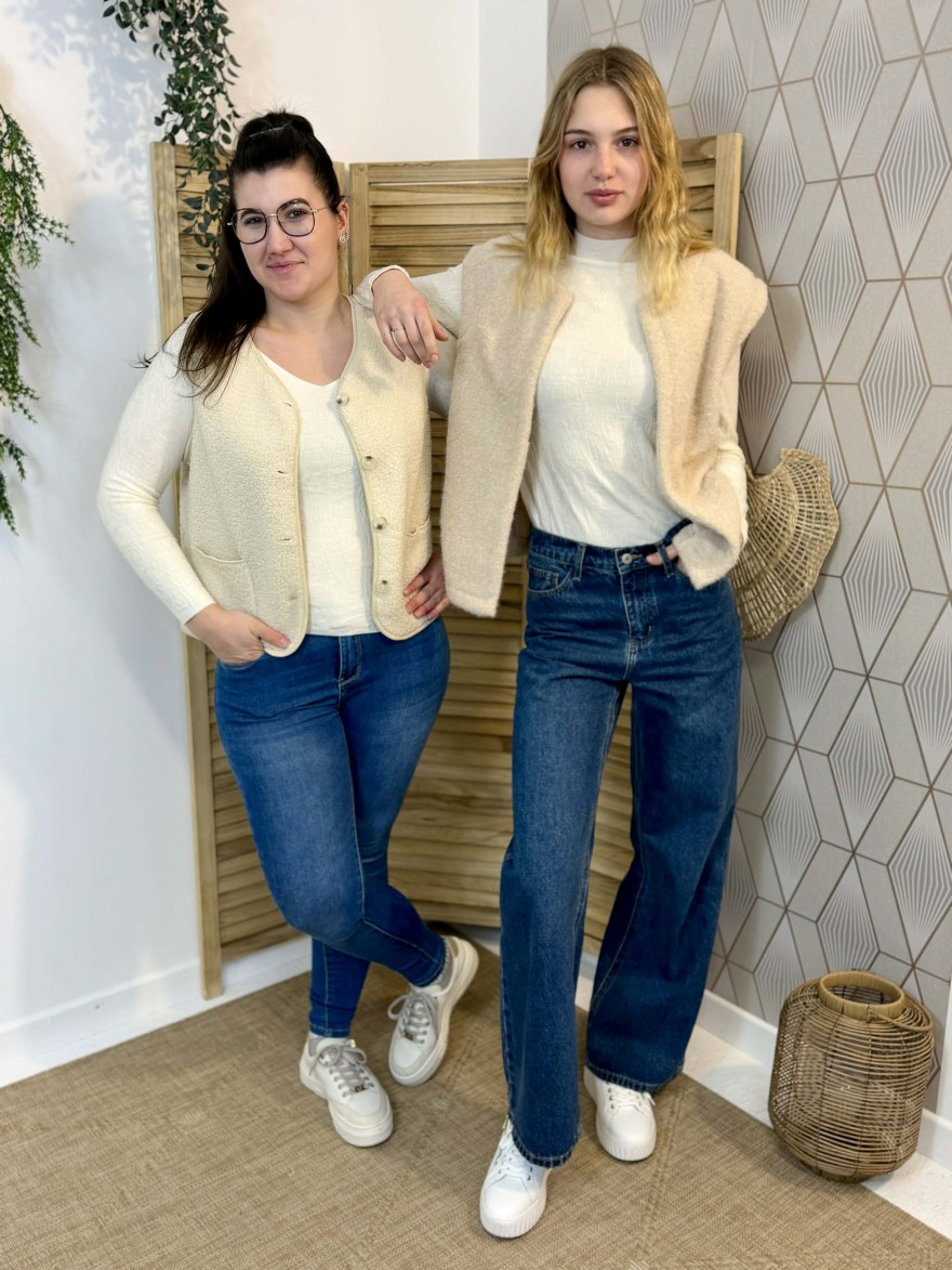 Gilet sans manches écru | Marina & Paloma
