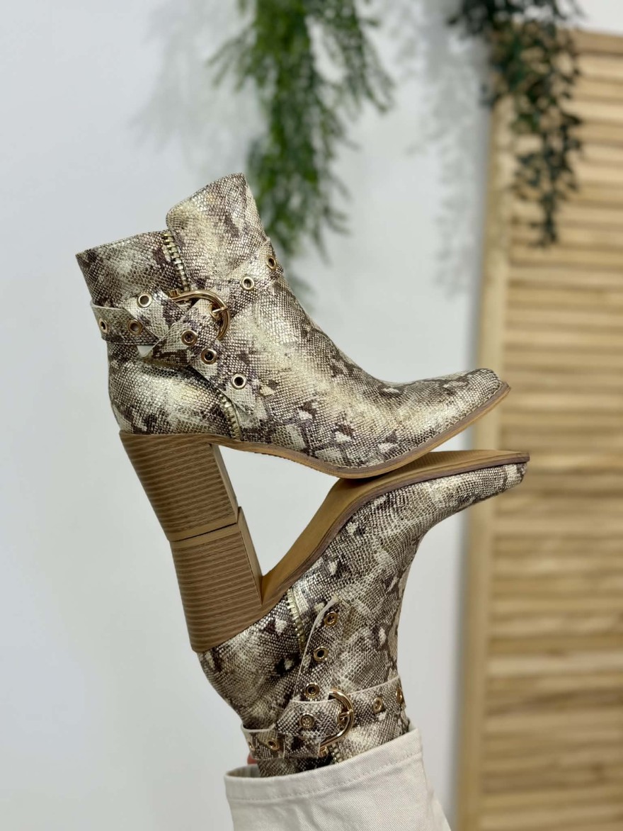 Bottine Talon Python Beige Lady Glory | Marina & Paloma
