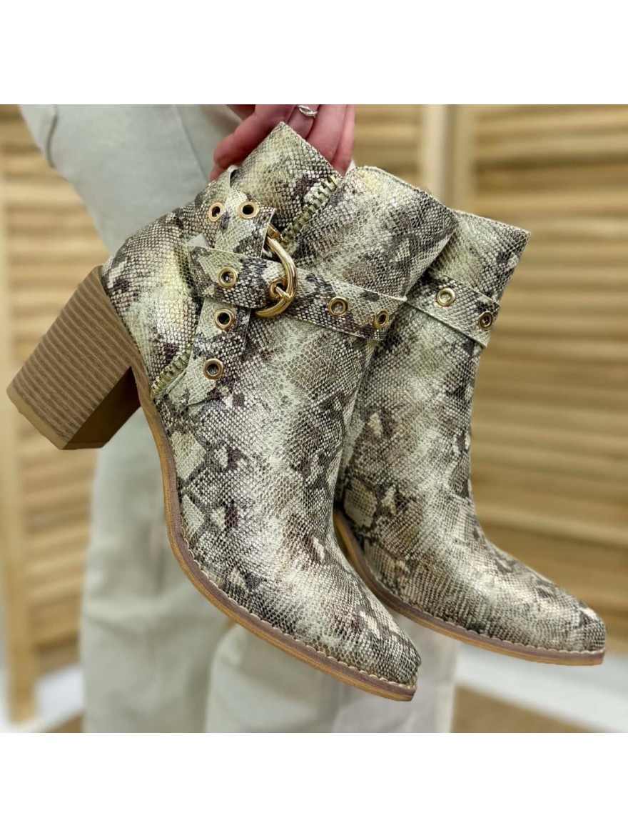 Bottine Talon Python Beige Lady Glory | Marina & Paloma