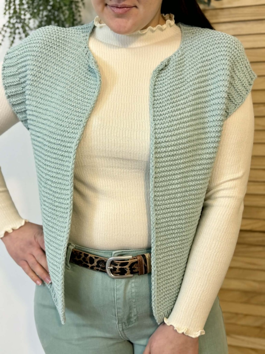 Gilet Maille Sans Manche Cocco Vert Gucci | Marina & Paloma