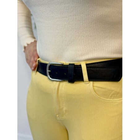Ceinture Femme Bleu Marine Boucle Argentée | Marina & Paloma