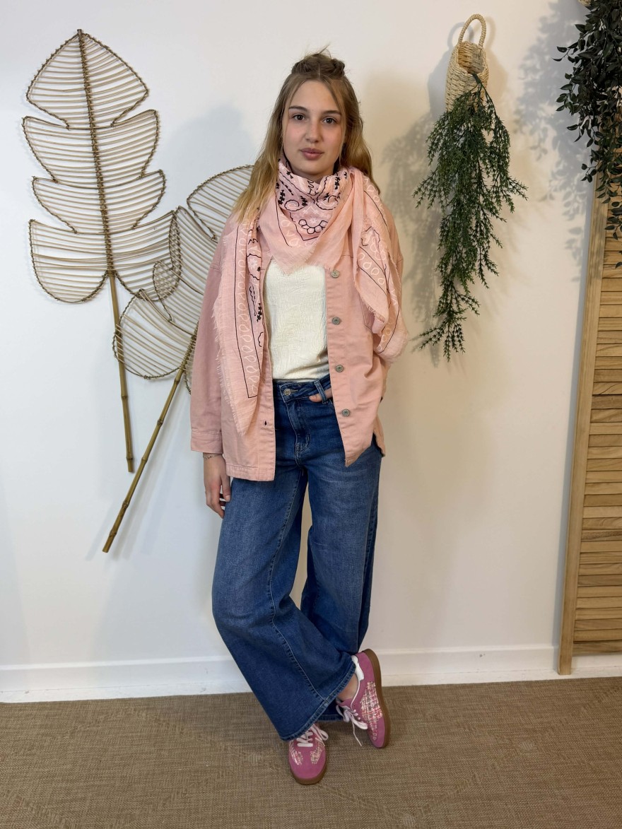 Carré Effet Bandana Rose Kessly Viscose | Marina & Paloma