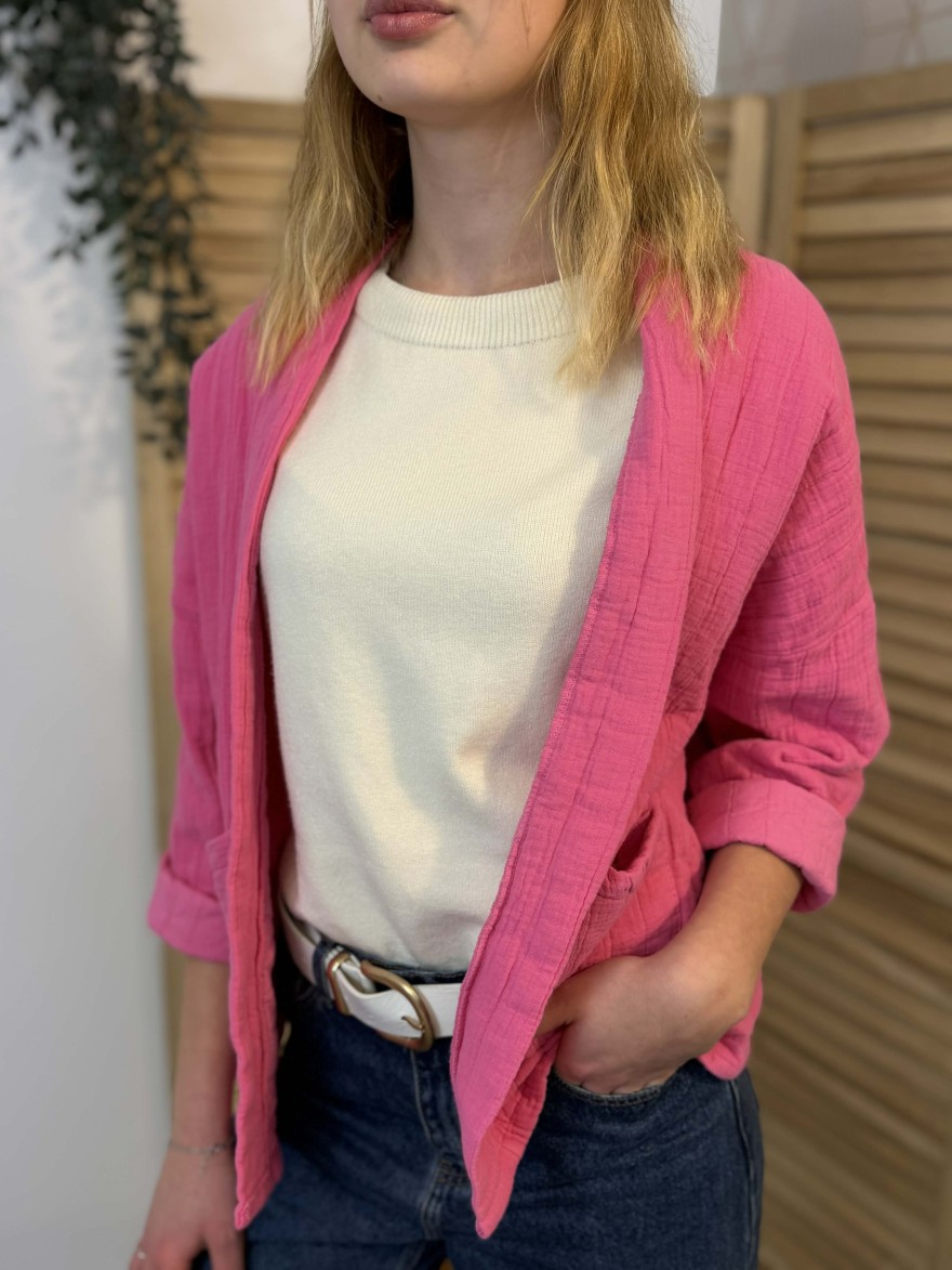 Pull Manche Courte Écru Mylee Coupe Fluide | Marina & Paloma