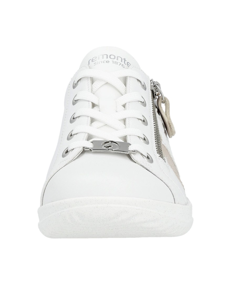Basket Remonte D1E00-81 cuir blanc zip latéral | Marina & Paloma