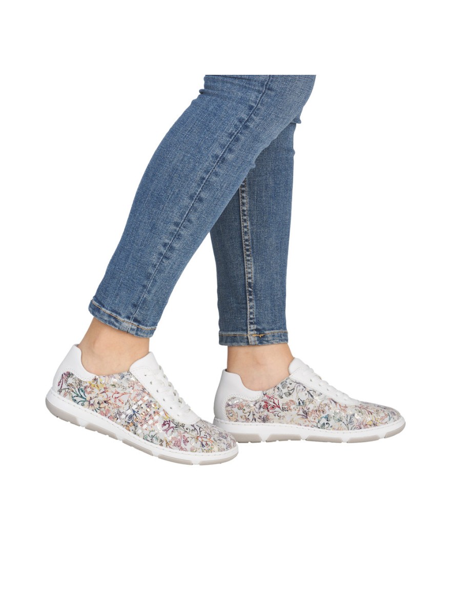 Basket Rieker 42408-90 cuir floral multicolore | Marina & Paloma