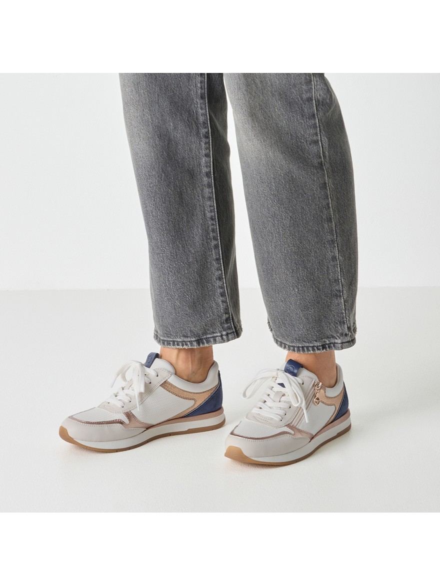 Basket Tamaris 23613 blanche bleu marine | Marina & Paloma