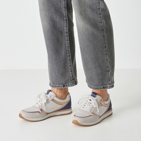 Basket Tamaris 23613 blanche bleu marine | Marina & Paloma