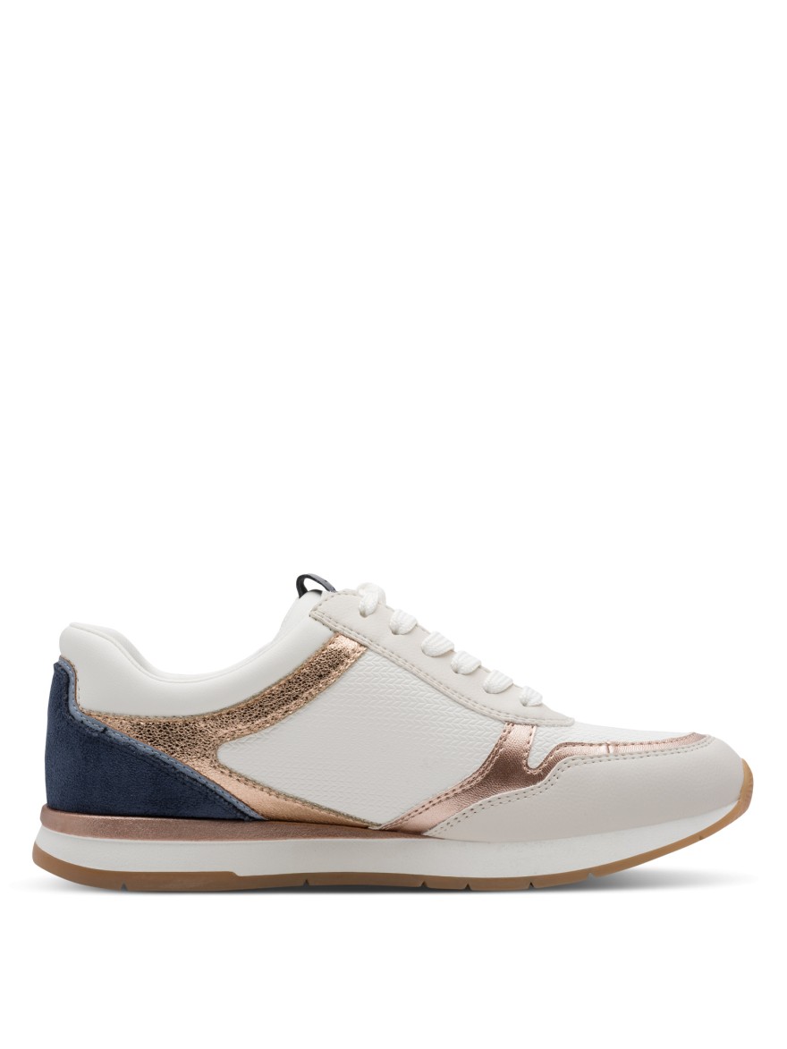 Basket Tamaris 23613 blanche bleu marine | Marina & Paloma
